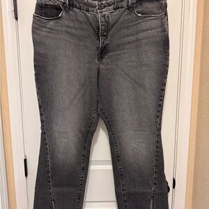 Good American Gray Washed Flare Jeans